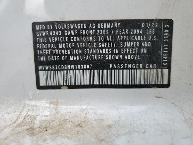VOLKSWAGEN GTI SE 2022 VIN WVW387CD8NW163867