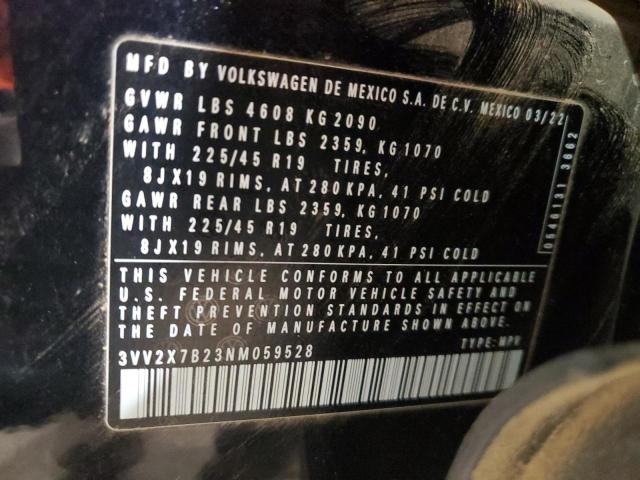 VOLKSWAGEN TAOS SEL 2022 VIN 3VV2X7B23NM059528