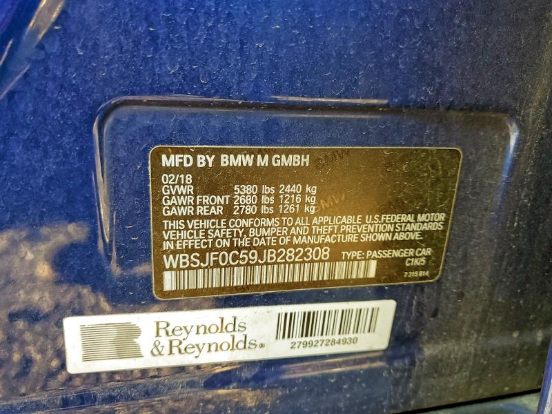 BMW M5 2018 VIN WBSJF0C59JB282308