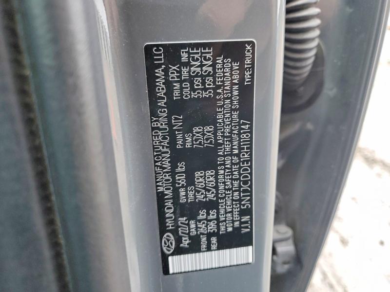 HYUNDAI SANTA CRUZ 2024 VIN 5NTJCDDE1RH118147