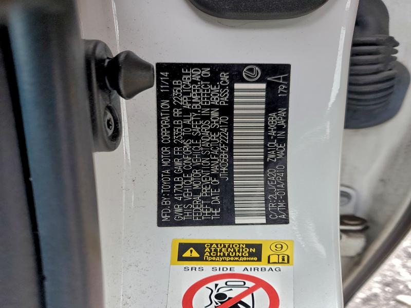 LEXUS CT 200 2015 VIN JTHKD5BH2F2224170