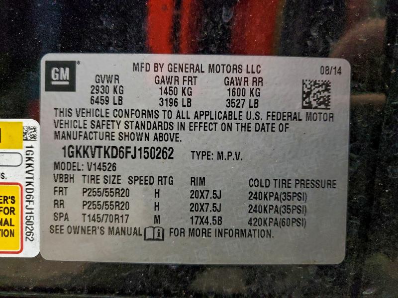 GMC ACADIA DEN 2015 VIN 1GKKVTKD6FJ150262