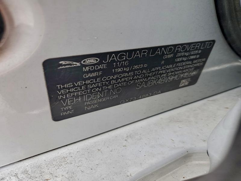 JAGUAR XF 2017 VIN SAJBK4BV9HCY45587