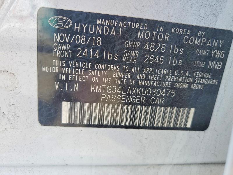 GENESIS G70 2019 VIN KMTG34LAXKU030475