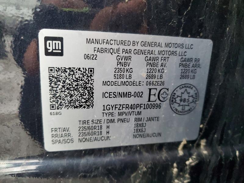 CADILLAC XT4 2023 VIN 1GYFZFR40PF100996