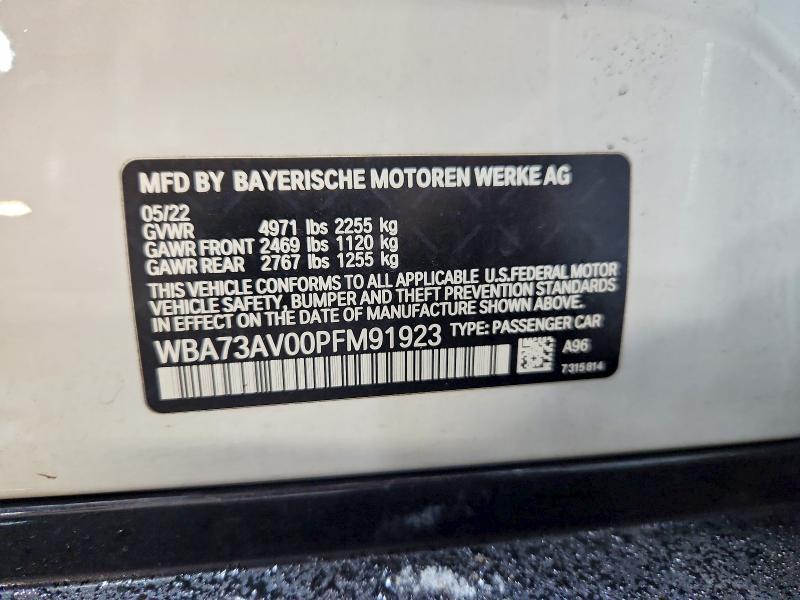 BMW 4 SERIES 2023 VIN WBA73AV00PFM91923