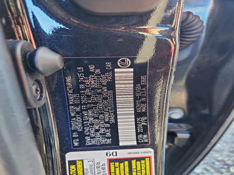 LEXUS ES 300H F 2025 VIN 58ABA1C15SU065006