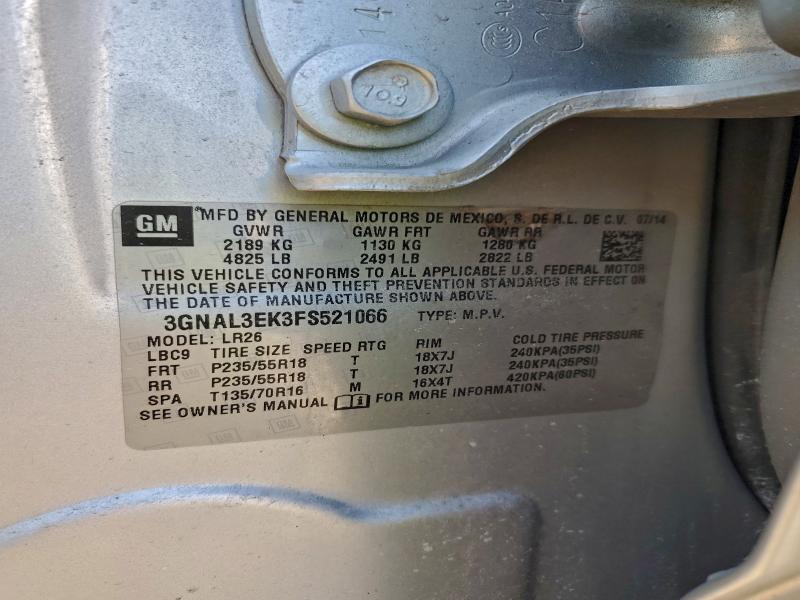 CHEVROLET CAPTIVA 2015 VIN 3GNAL3EK3FS521066