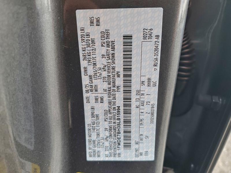 FORD BRONCO BIG 2025 VIN 1FMDE7BH3SLB15994