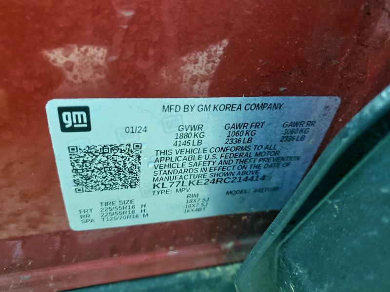 CHEVROLET TRAX ACTIV 2024 VIN KL77LKE24RC214414