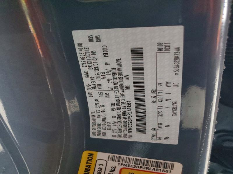 FORD BRONCO WIL 2024 VIN 1FMEE2BP3RLA81581