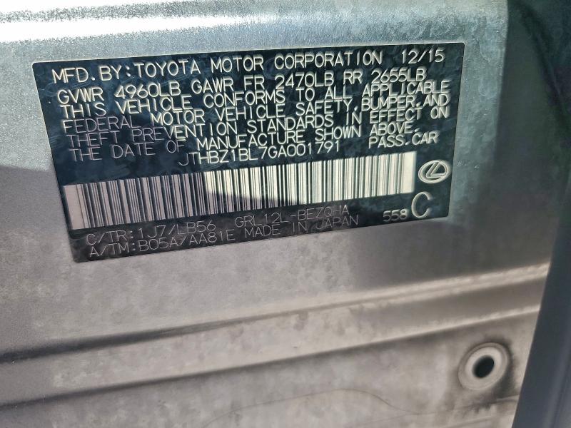 LEXUS GS350 2016 VIN JTHBZ1BL7GA001791