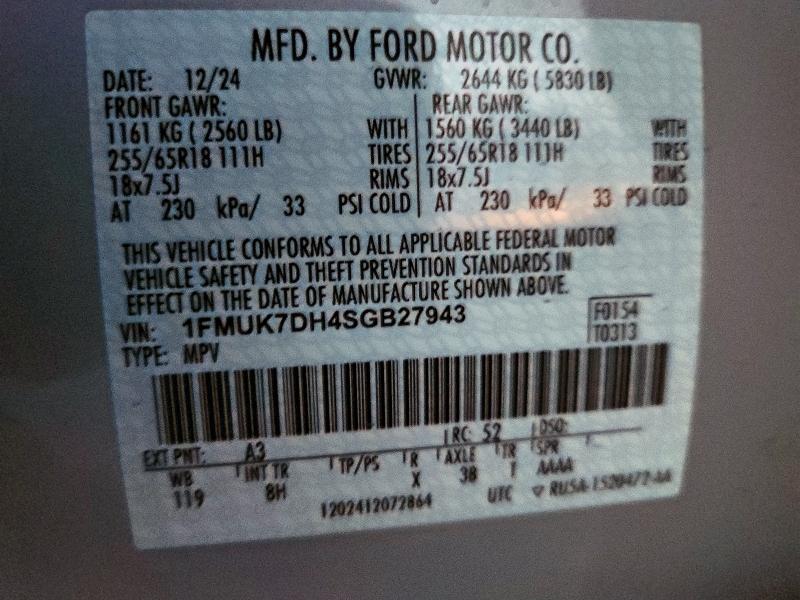 FORD EXPLORER A 2025 VIN 1FMUK7DH4SGB27943