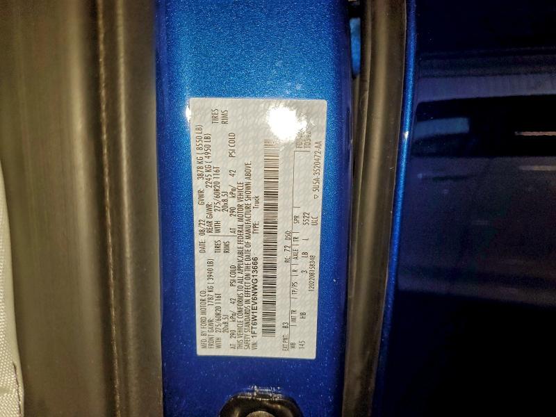 FORD F150 LIGHT 2022 VIN 1FT6W1EV6NWG13666