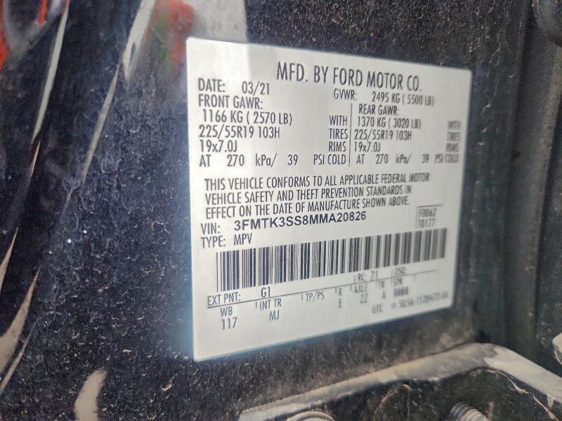 FORD MUSTANG 2021 VIN 3FMTK3SS8MMA20826