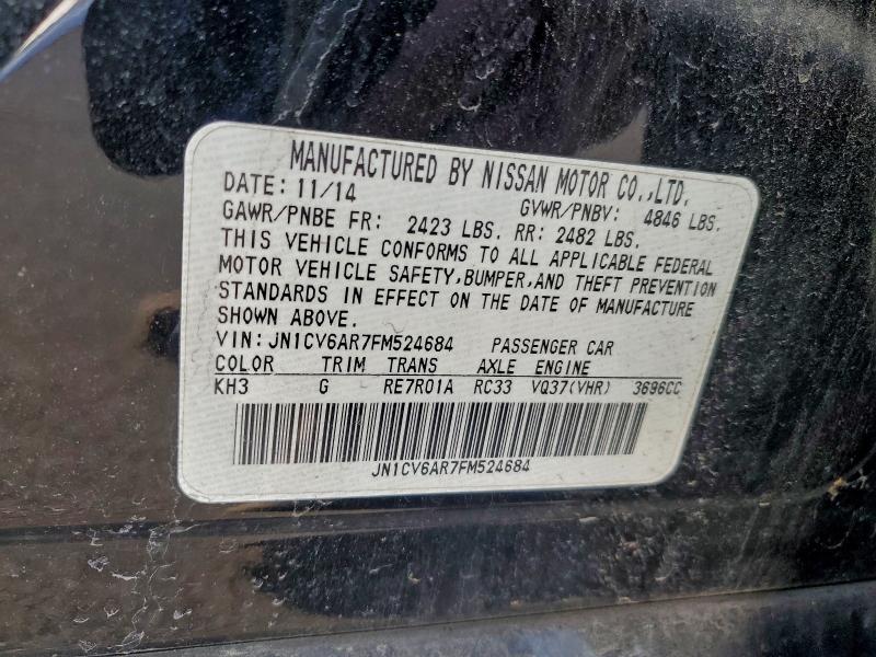 INFINITI Q40 2015 VIN JN1CV6AR7FM524684