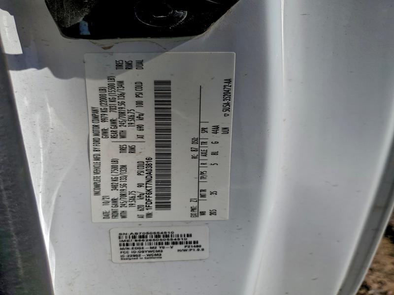 FORD F600 2022 VIN 1FDFF6KT7NDA03816