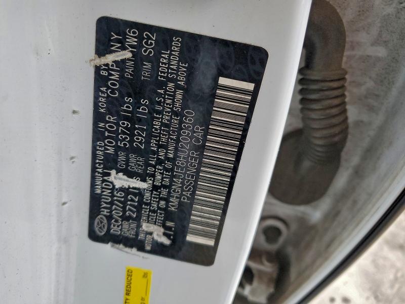 GENESIS G80 2017 VIN KMHGN4JE8HU209360