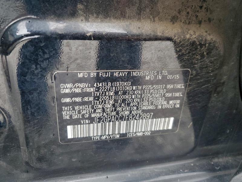 SUBARU XV 2015 VIN JF2GPACC7F8242897