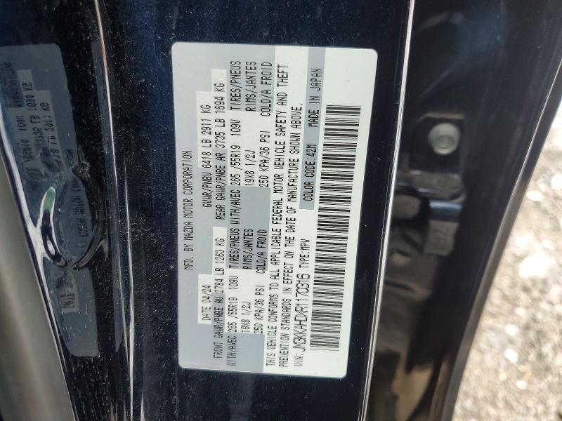 MAZDA CX-90 2024 VIN JM3KKAHDXR1170316