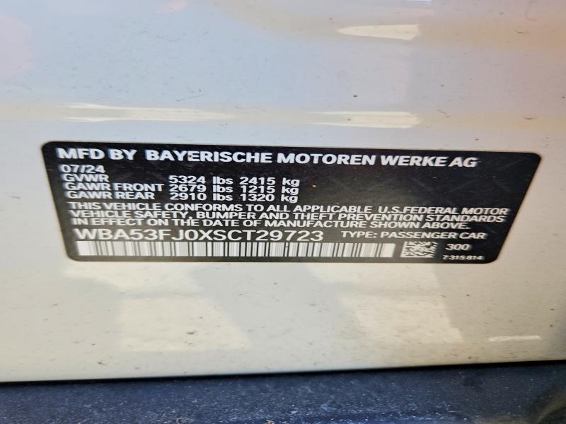 BMW 5 SERIES 2025 VIN WBA53FJ0XSCT29723