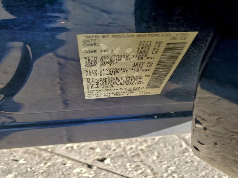 NISSAN TITAN 2018 VIN 1N6AA1EK0JN542203