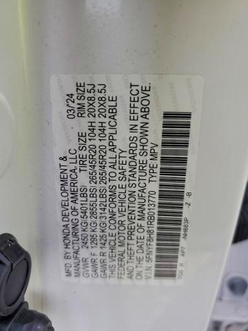 HONDA PASSPORT B 2024 VIN 5FNYF8H81RB013770