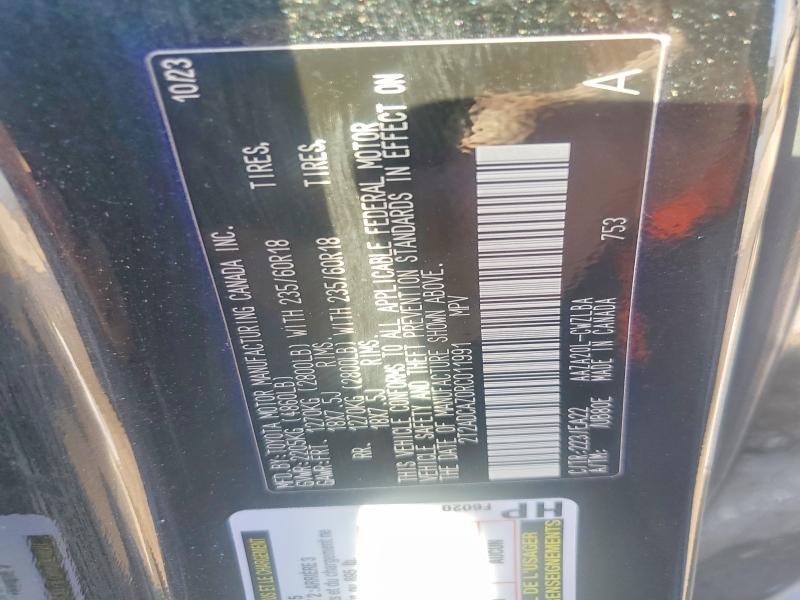 LEXUS NX 250 BAS 2024 VIN 2T2ADCAZ0RC011991