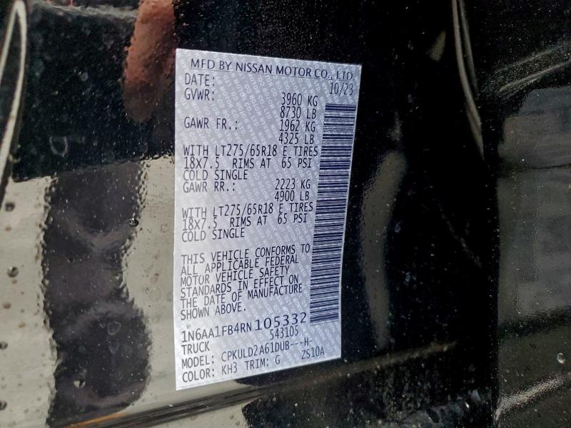 NISSAN TITAN 2024 VIN 1N6AA1FB4RN105332