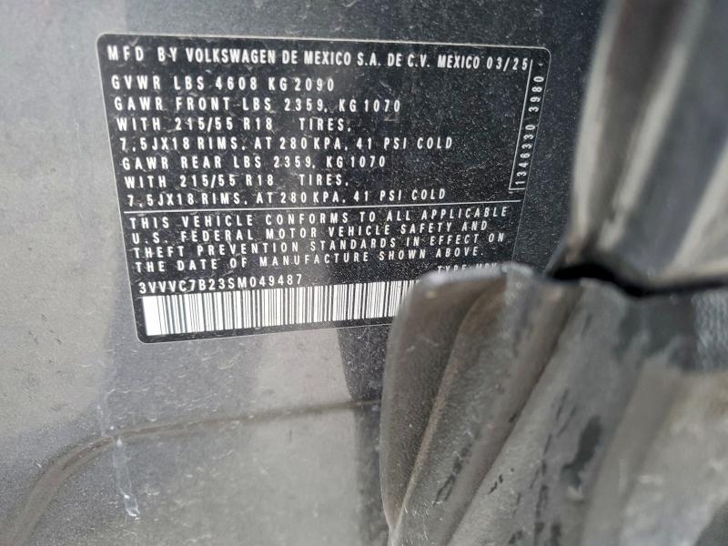 VOLKSWAGEN TAOS SE 2025 VIN 3VVVC7B23SM049487