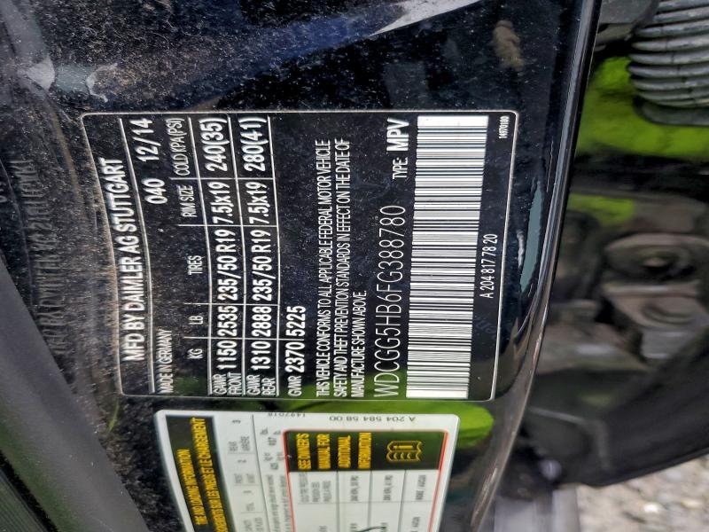 MERCEDES-BENZ GLK-CLASS 2015 VIN WDCGG5HB6FG388780