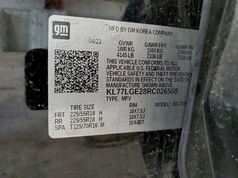 CHEVROLET TRAX 1RS 2024 VIN KL77LGE28RC026508