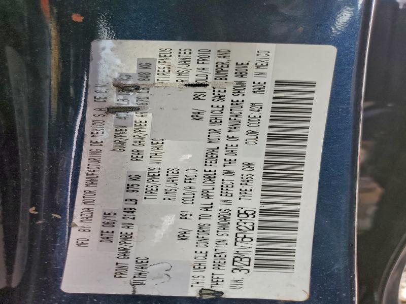 MAZDA 3 2015 VIN 3MZBM1V76FM231951