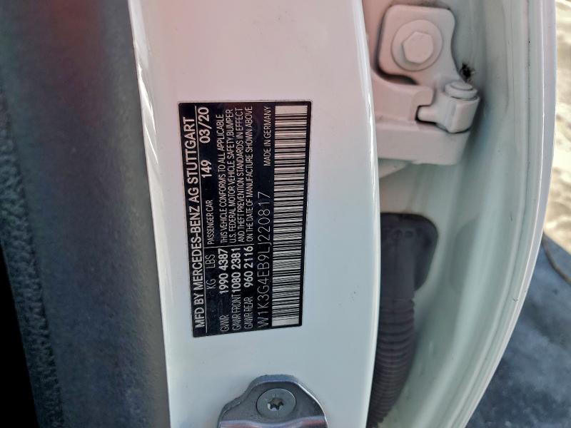 MERCEDES-BENZ A-CLASS 2020 VIN W1K3G4EB9LJ220817