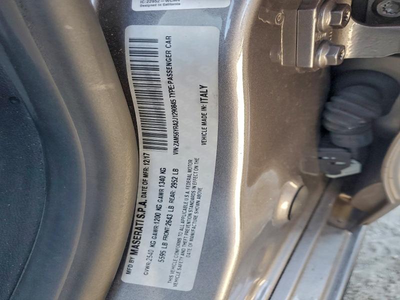 MASERATI QUATTROPOR 2018 VIN ZAM56YRA2J1290845