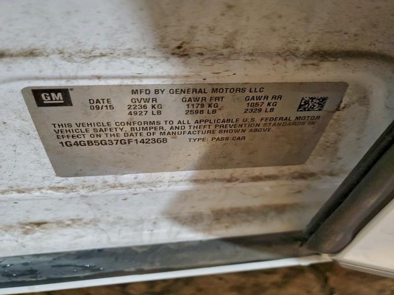 BUICK LACROSSE 2016 VIN 1G4GB5G37GF142368