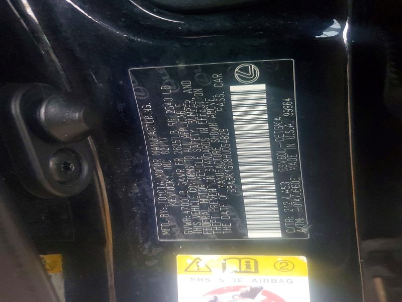 LEXUS ES350 2017 VIN 58ABK1GG8HU054828