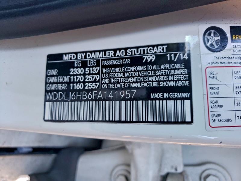 MERCEDES-BENZ CLC-CLASS 2015 VIN WDDLJ6HB6FA141957