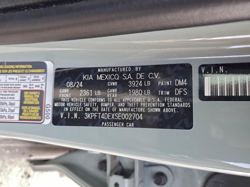 KIA K4 LX 2025 VIN 3KPFT4DEXSE002704