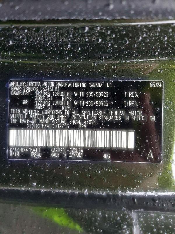 LEXUS NX 350H BA 2025 VIN 2T2GKCEZ4SC032715