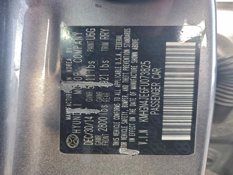 HYUNDAI GENESIS 2015 VIN KMHGN4JE6FU073825