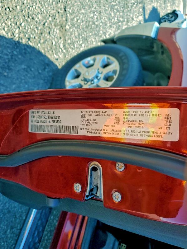 RAM 2500 2026 VIN 3C6UR5DJ4TG200281