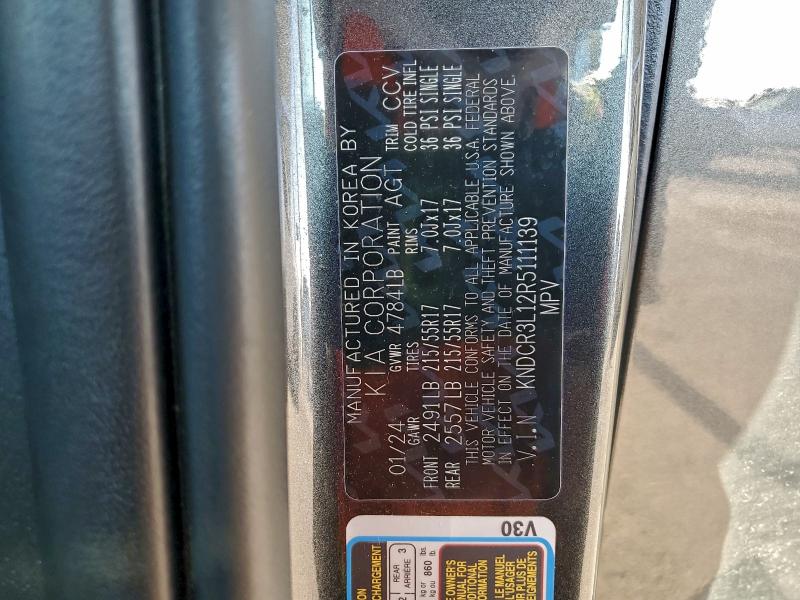 KIA NIRO WIND 2024 VIN KNDCR3L12R5111139