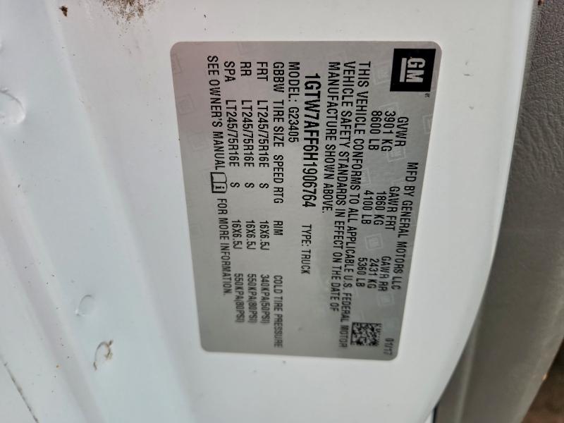 GMC SAVANA 2017 VIN 1GTW7AFF6H1906764