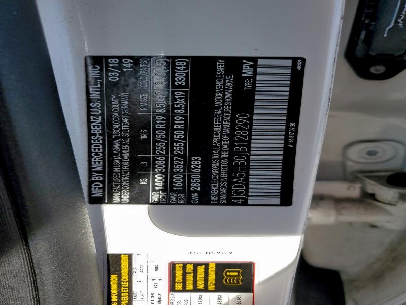 MERCEDES-BENZ GLE-CLASS 2018 VIN 4JGDA5HB0JB128290