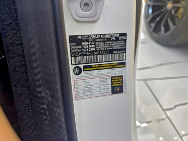 MERCEDES-BENZ GT-CLASS 2017 VIN WDDYJ7HA6HA011358