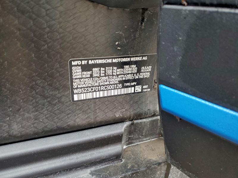 BMW IX XDRIVE5 2024 VIN WB523CF01RCS00126