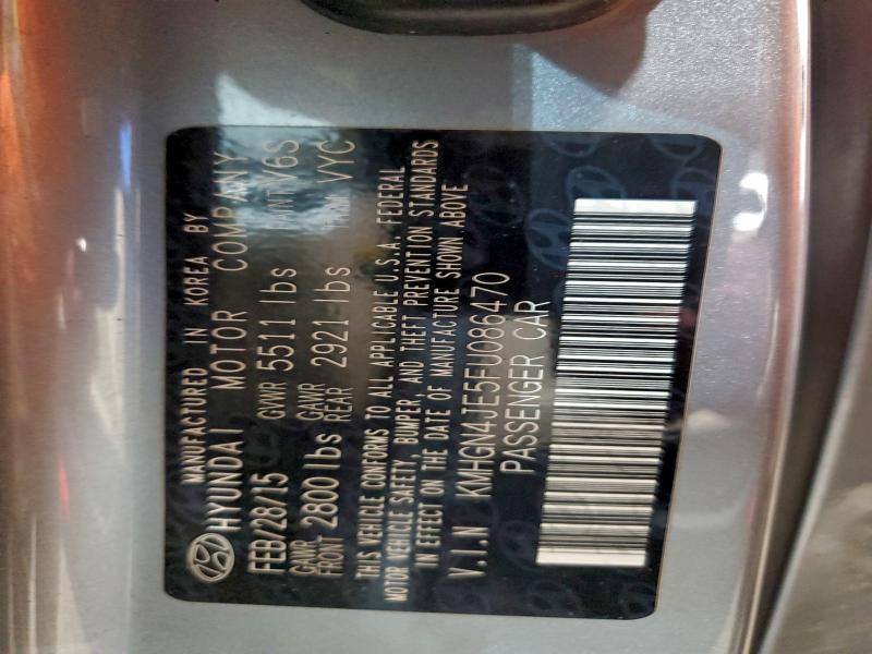 HYUNDAI GENESIS 2015 VIN KMHGN4JE5FU086470