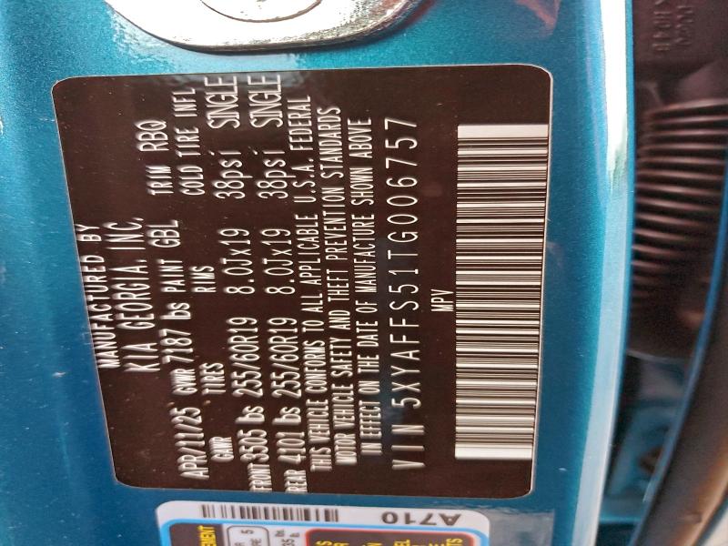 KIA EV9 WIND 2026 VIN 5XYAFFS51TG006757