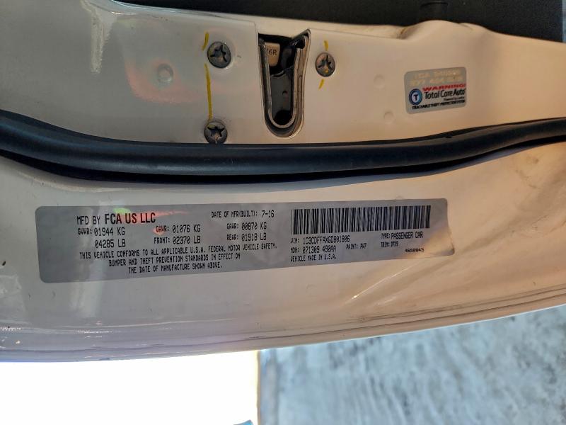 DODGE DART 2016 VIN 1C3CDFFAXGD801806